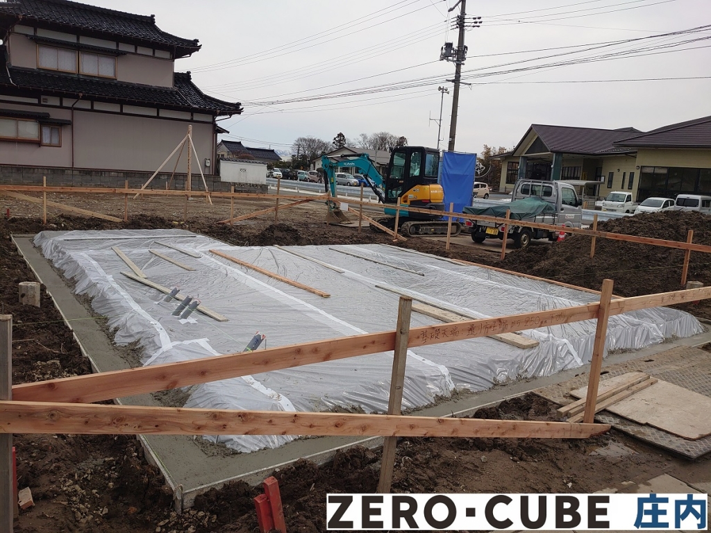 基礎工事に着手した庄内町の現場