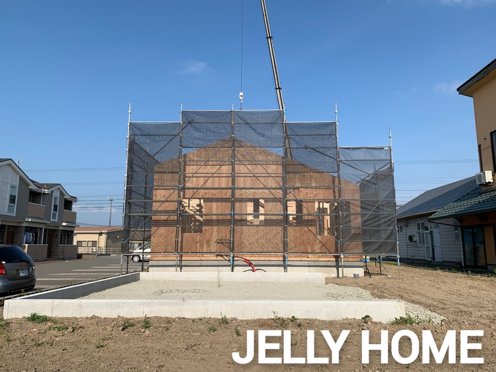 暑かった！三川町の建て方工事